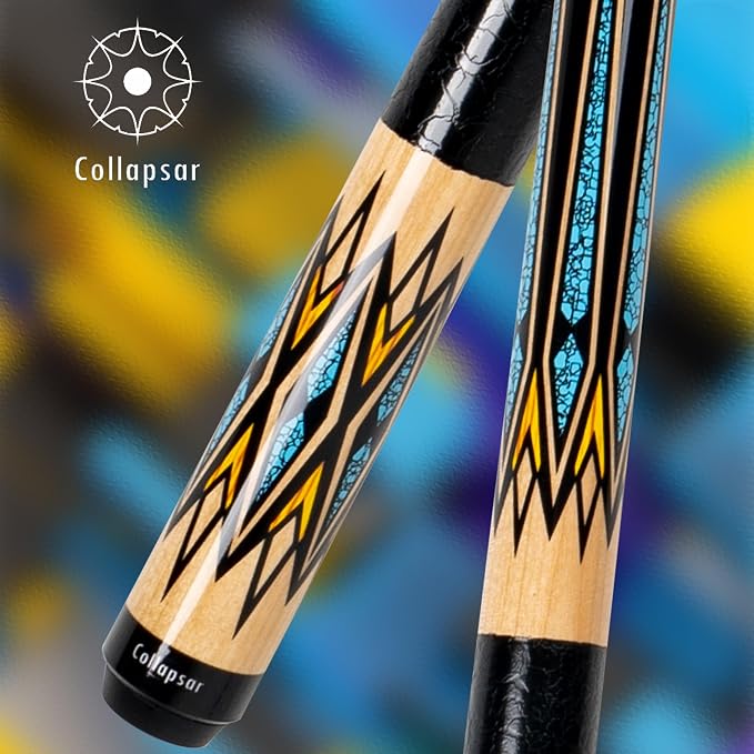 Collapsar CA Pool Stick with 1X1 Hard Case,58" Maple Professional Billiard Cue Stick,19-21 oz Pool Cue Set
