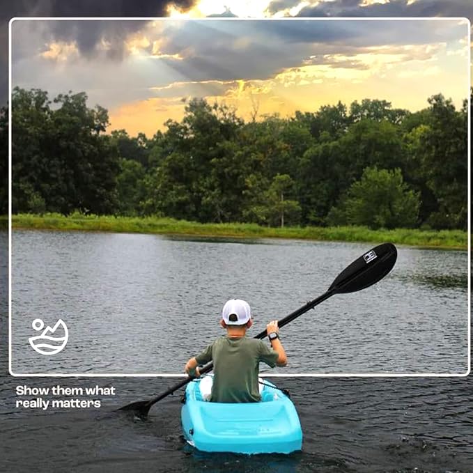Evrwild Kids 6.5ft Kayak with Paddle, Lightweight Premium & Stable, 3-Level Footrest, Sit On Top for Youth to Teen Up to 130lbs
