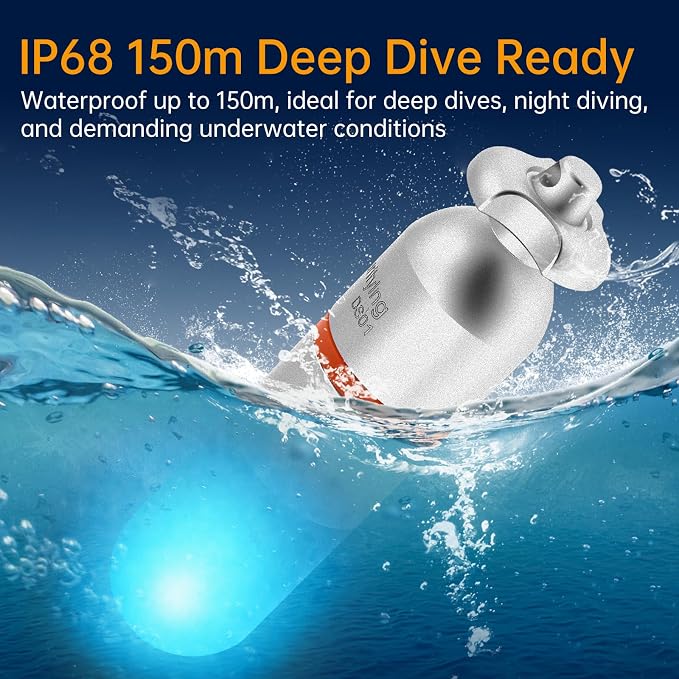 SecurityIng 4-Pack Dive Marker Light, 150m Waterproof Mini Scuba Tank Light, Steady & Flash Modes,AAA Battery Included, LED Diving Signal Light for Night Diving Camping Cave Adventure -Blue