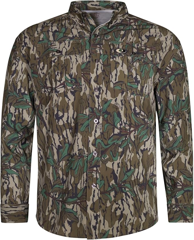 Mossy Oak Men's Men's Tibbee Technical Lightweight Camo Hunting Shirt