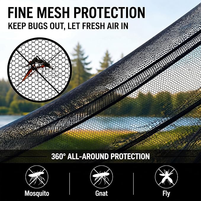 2 Pack Pop up Mosquito Tent for Camping 1 Person Instant Setup Foldable Bug Net Cot Tent with Ground Pin Portable Waterproof Screen Net for Cot Bed Hiking Summer Beach Outdoor