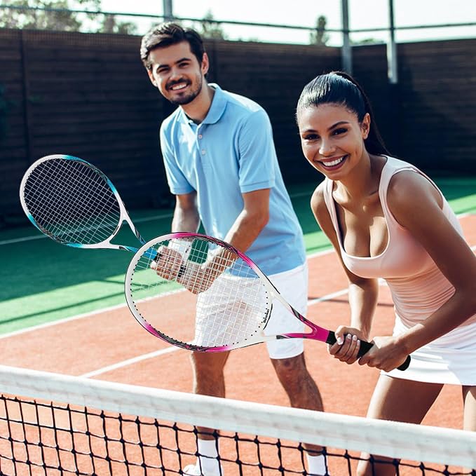 Senston 27 inch Tennis Racket for Adults 1 Pack Tennis Racket Set Tennis Overgrip, Vibration Damper
