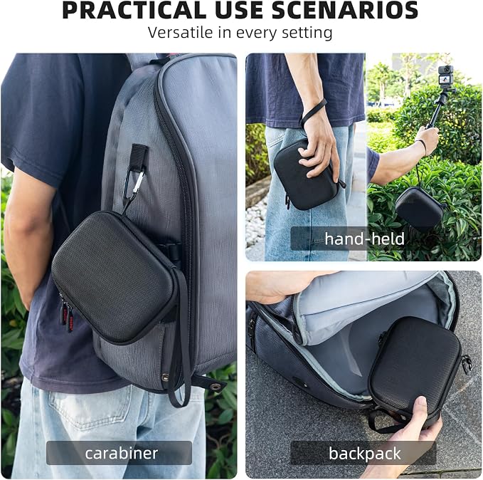 BRDRC Carrying Case & Tripod Kit for DJI Osmo Nano, 55" Magnetic Quick Release Selfie Stick Extension Rod Table Desk Portable Handle Grip Stand with Cold Shoe, Storage Bag Protective Case Hard Shell C