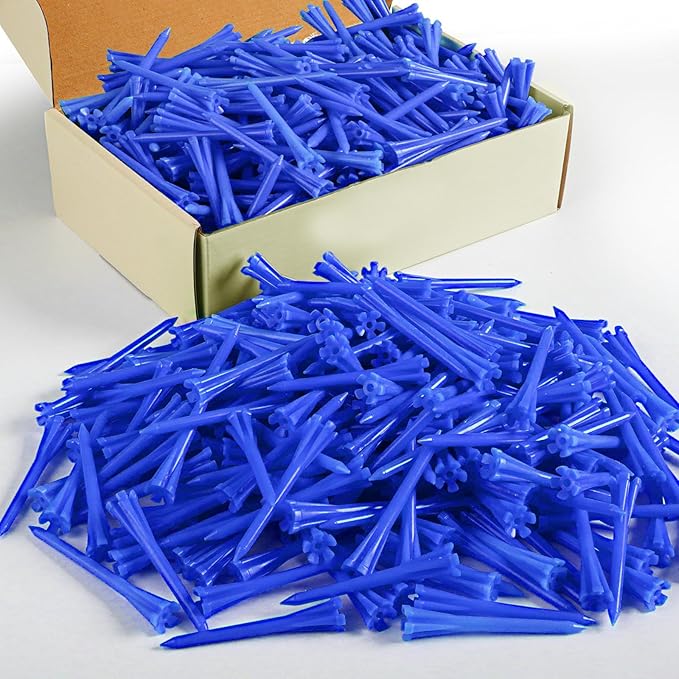 FINGER TEN Golf Tees Plastic Unbreakable Easy to Find Bulk Value 200/500/1000 Count, 2 3/4 3 1/4 Inch Tee Driving Range Reduce Friction, Green Red White USA Flag Practice