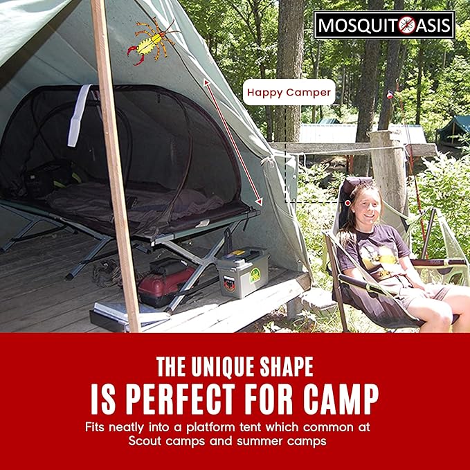Wicked Cool MosquitOasis Deluxe Pop-Up Mosquito Net Tent for Summer Camps and Camping