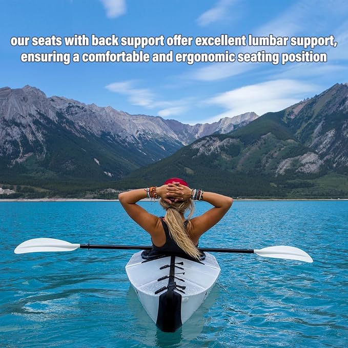 Thickened Kayak Seats - Premium Shockproof Seats with Back Support for Kayaking, Canoeing, Fishing, Paddle Boarding - Comfort, Versatility and Extra Storage