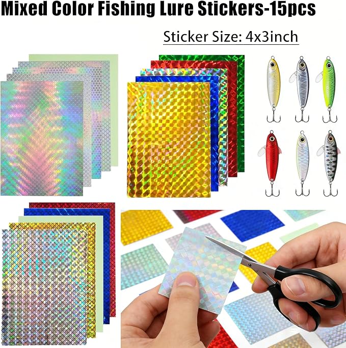 780pcs Fish Eyes & Fishing Blank Lure Stickers Kit for Unpainted Minnow Jerkbait Bodies Making Supplies DIY Craft Your Own Fishing Lure