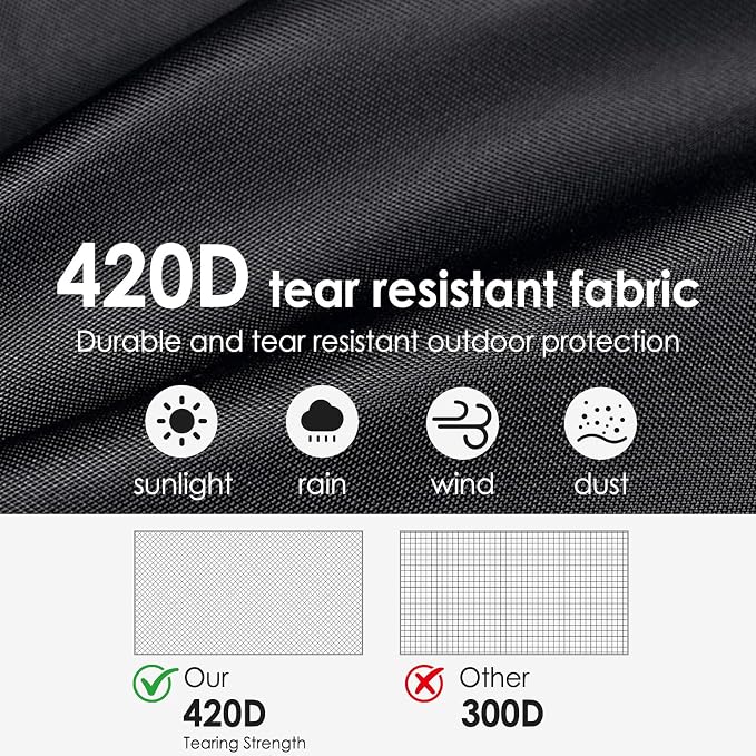 Kayak Cover,420D Heavy Duty Waterproof & UV Resistant Kayak Covers for Outdoor and Indoor Storage,Tear and Fade Resistant Canoe Cover (Black, XL (For 13.8-15ft kayak))
