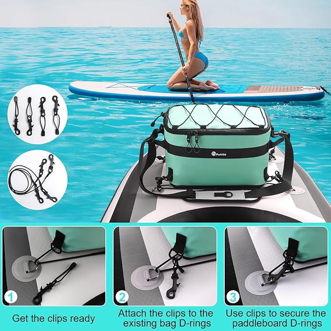 Paddle Board Cooler Bag - Waterproof SUP Bag for Stand Up Paddle Board and Kayak - Leakproof Inflatable Storage for SUP Accessories - Essential Paddleboarding Gear for Water Storage