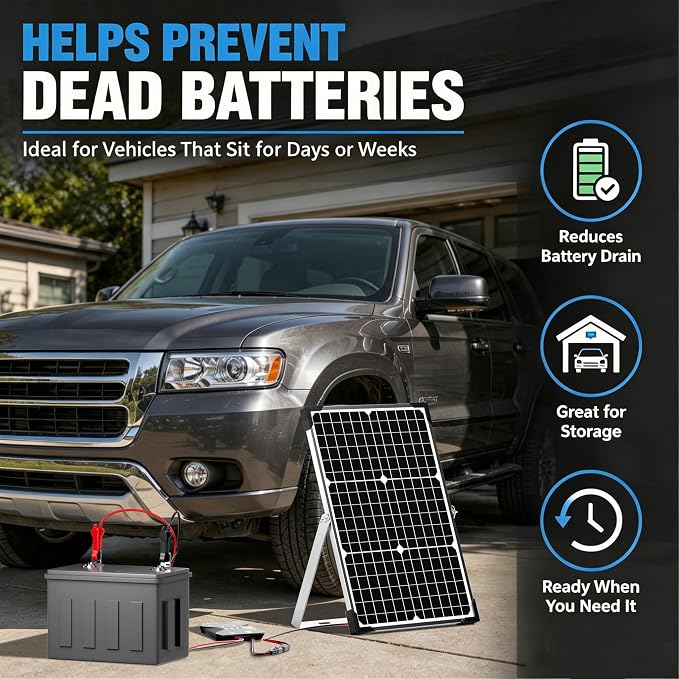 Voltset 30W Solar Battery Charger - 12V Solar Panel Kit with 10A Smart Charge Controller - IP67 Waterproof Solar Trickle Charger Maintainer - Adjustable Mount Bracket for RV Boat Car Motorcycle