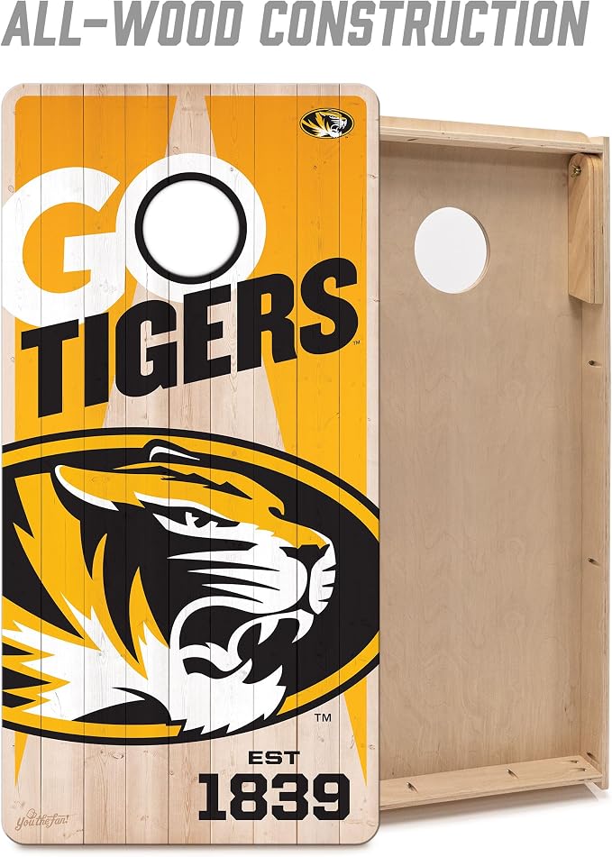 YouTheFan NCAA 2’ x 4’ Professional Wood Cornhole Game