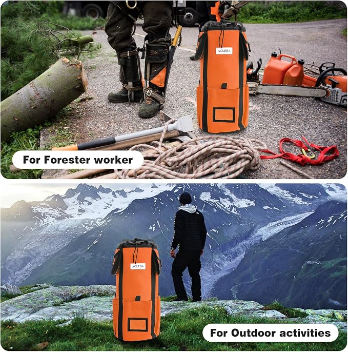 AOLEBA Arborist Rope Storage Bag Tree Climbing Rock Rope Bucket Backpack Rope Storage Bag Large Capacity 1680D Thicken Nylon Material with Hand Straps, Side Pockets