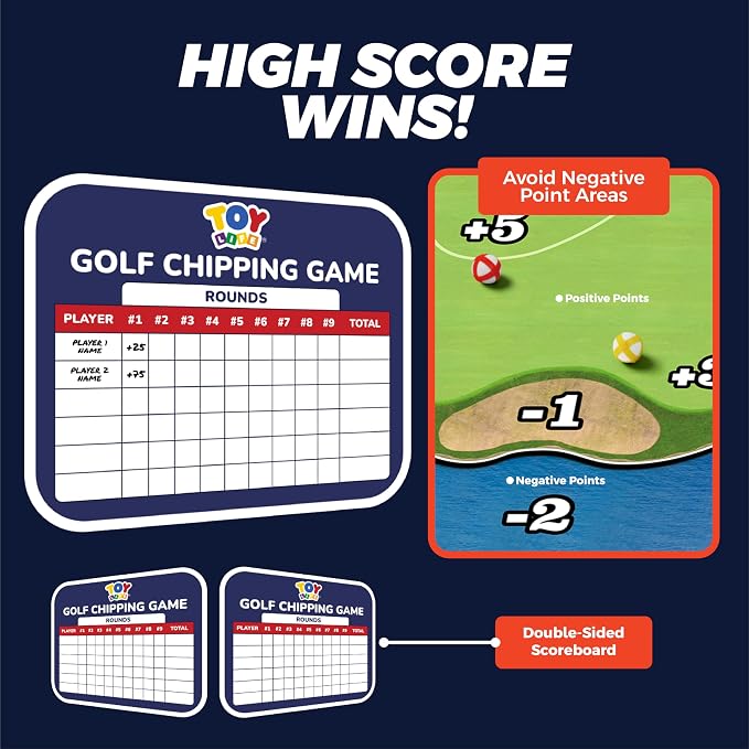 TOY Life Golf Chipping Game Set –Golf Sticky Battle Mat with 20 Sticky Balls & Hitting Mat, Fun Backyard Chip Game for Adults & Kids, Indoor/Outdoor Play