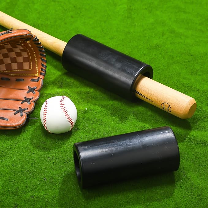 WinnerWhy 2 Pcs Baseball Bat Weight Sleeve 24 oz Black Baseball Batting Donut Training Aid, Adjustable Bat Weight for Youth Overload Swing Training