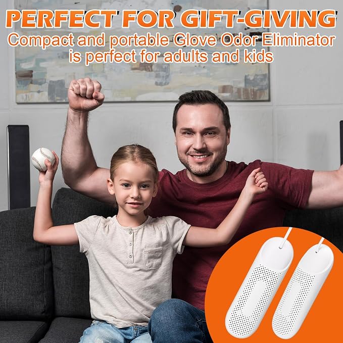Tujoe Batting Glove Dryer Cleaner and Odor Eliminator Deodorizer Inserts with Thermal Heating and Timer for Baseball Softball Football Golf, Effectively Eliminates Odors