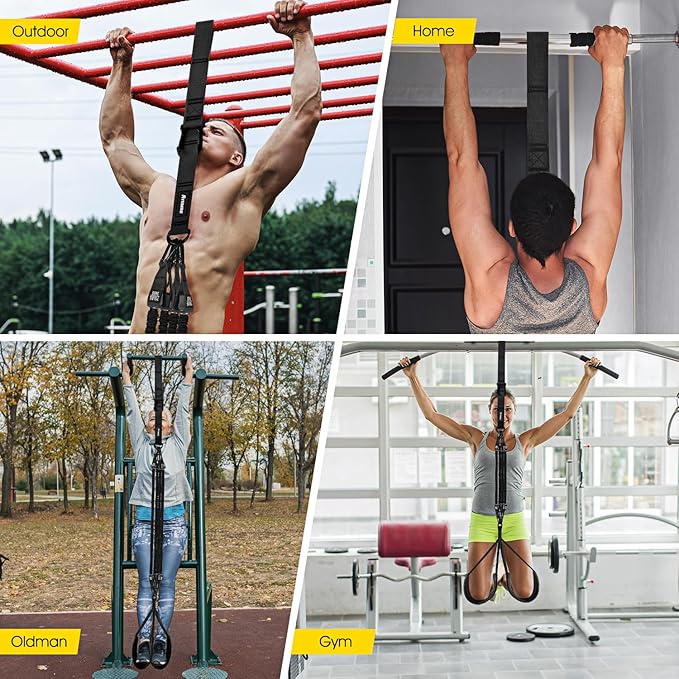 Ayombo Pull Up Assistance Bands, Resistance Bands for Pull Up Bar Workout, Adjustable Heavy Duty Pull Up Assist Equipment with 4 Assistance Bands, Home Gym Fitness Exercise Strength Training