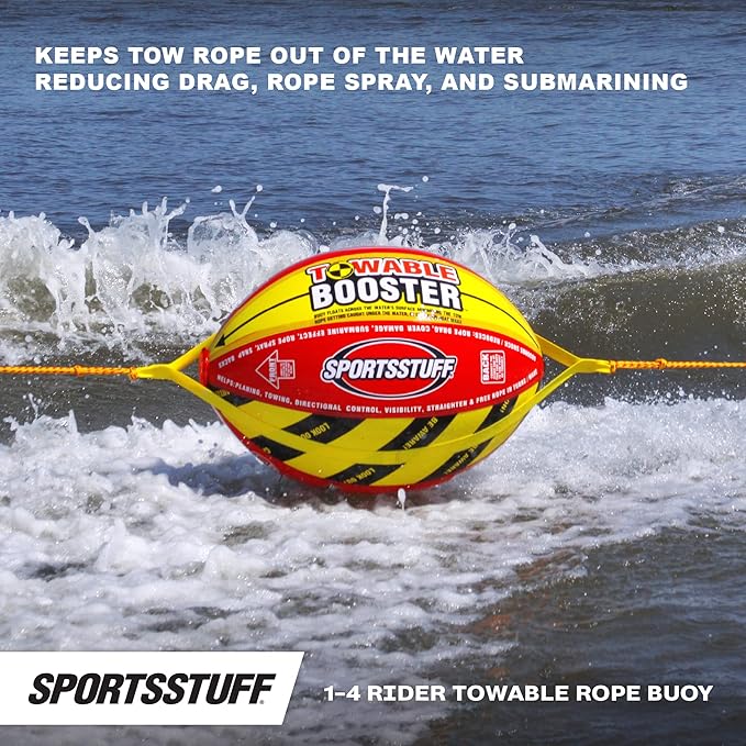 Sportsstuff Booster Ball, Towable Tube Rope Performance Ball Dimensions inflated (38in x 28in) deflated (45in x 36in)