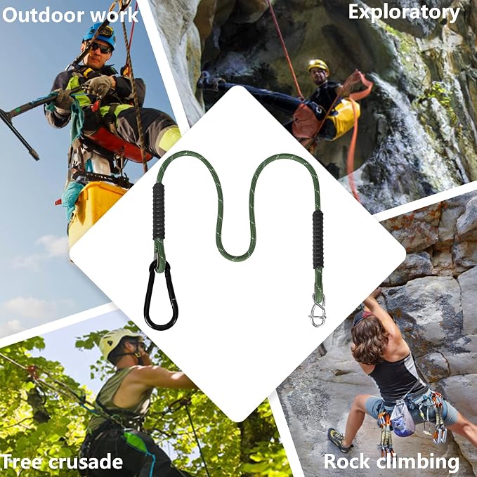 Heavy Duty Tree Swings Rope Hammock with Large Carabiner,Tree Swing Hanging Straps,Adjustable Extendable,for Outdoor Swing Hammock Playground Set Accessories,Green 2 Pack 3.91ft(47")