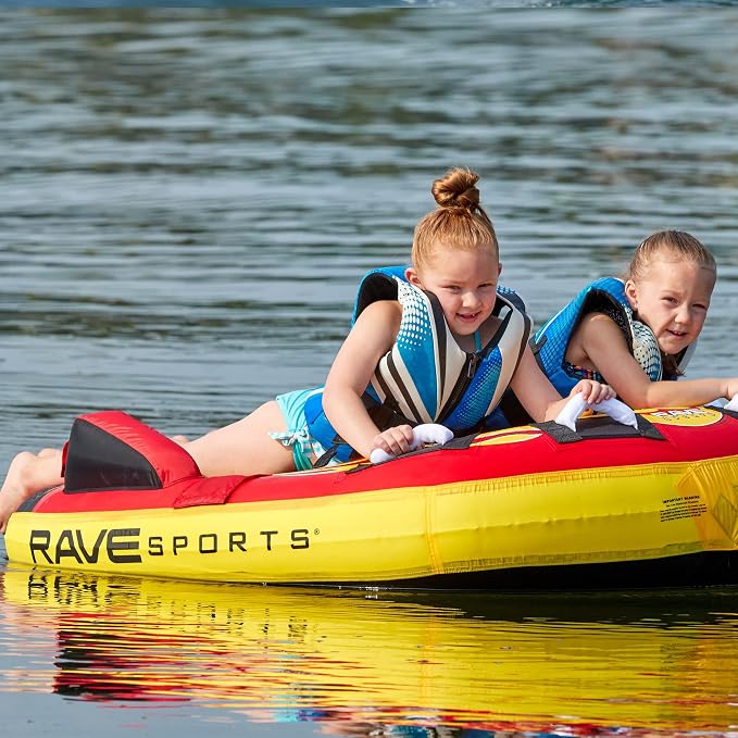 RAVE Sports Diablo II Boat Towable Tube - Inflatable Boating Tube for 1-2 Riders - Heavy-Duty Water Tube for Boats to Pull - Water Sports Towable with Quick Connector