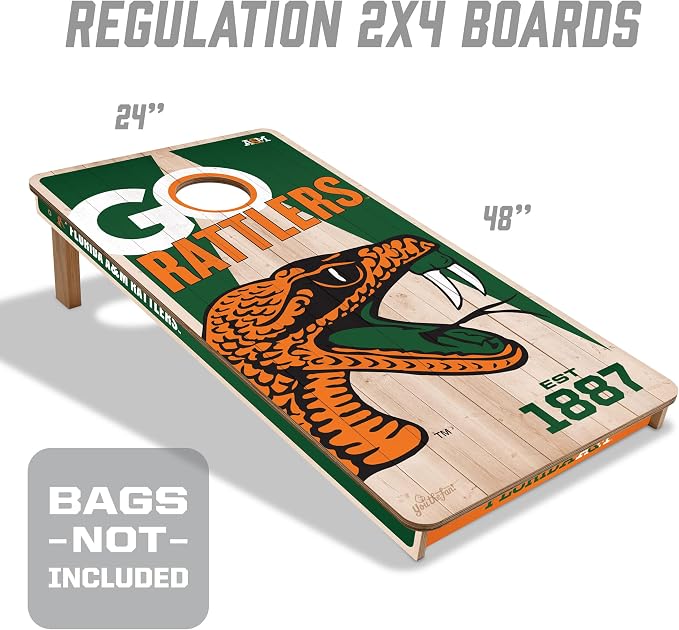 YouTheFan NCAA 2’ x 4’ Professional Wood Cornhole Game