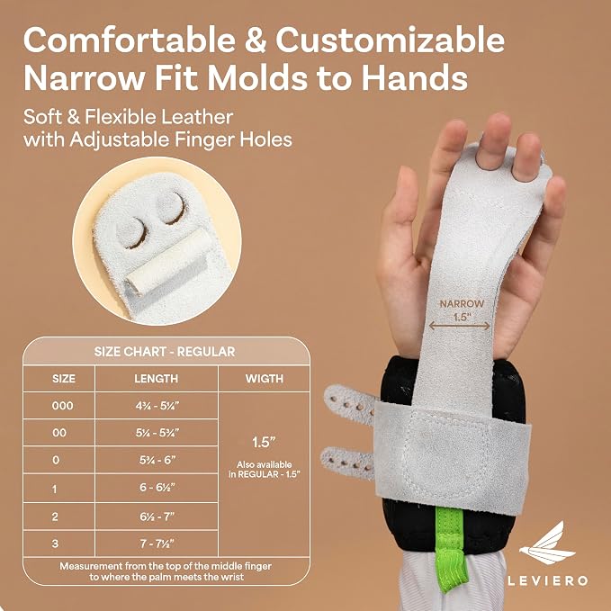 Gymnastics Grips Set Narrow Squeeze, Grips for Gymnastics Girls, Dowel Grips with Soft Leather, Double Buckle Wrist Closure, and Adjustable Finger Holes, for All Ages