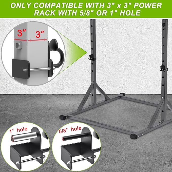 Nordic Hamstring Curl Attachment, Dip Bar, Belt Squat & Safety Spotter Arms for 2"x2" & 3"x3" Power Racks, Home Gym Strength Training Accessories