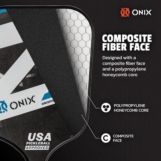 Onix Graphite Z5 Carbon Fiber Pickleball Paddle with Wide-Body Shape, Honeycomb Core & Graphite Face