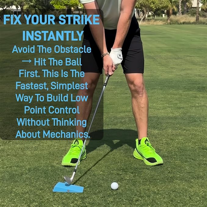 Golf Swing Trainer, Wedge Chipping Aid with Magnetic Guide Wall | PETG build, 0.16 lb weight, carry pouch, impact position drills, left or right hand use