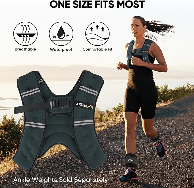 APEXUP Weighted Vest Men Women, Weight Vest for Women Workout Equipment for Strength Training Running
