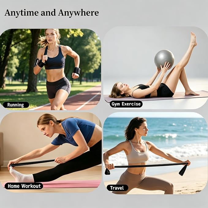 Pilates Equipment Kit for Home Workout,Pilates Ring and Ball Set,Pilates Essentials Accessories Kit for Women with Core Sliders,Adjustable Ankle Wrist Weight,Exercise Resistant Bands