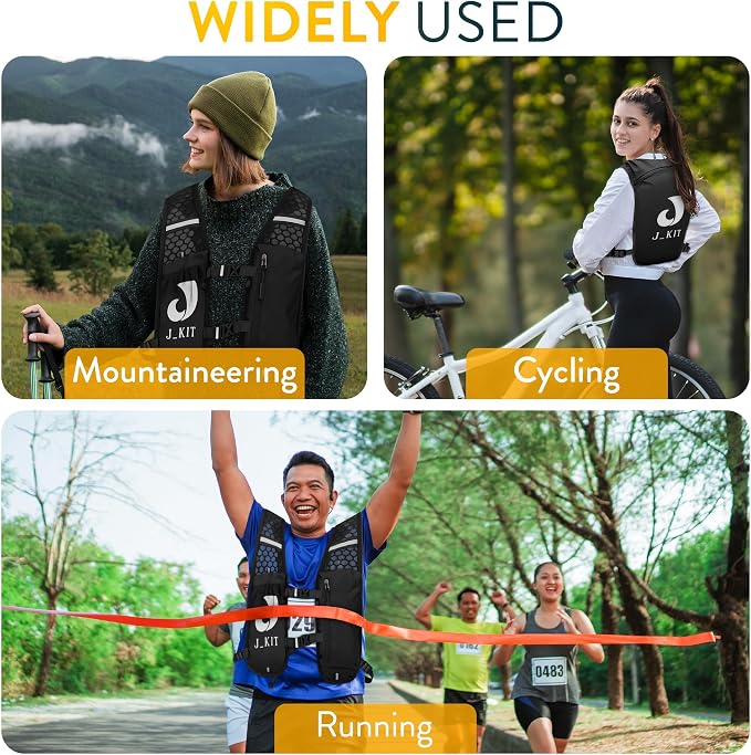 Running Hydration Vest — Lightweight Trail Running Vest with Quick-Access Phone Holder, Water Bottle Holder, Bounce-Free Adjustable Belt for Men and Women — 5K 10K 21K 42K Marathon Trail