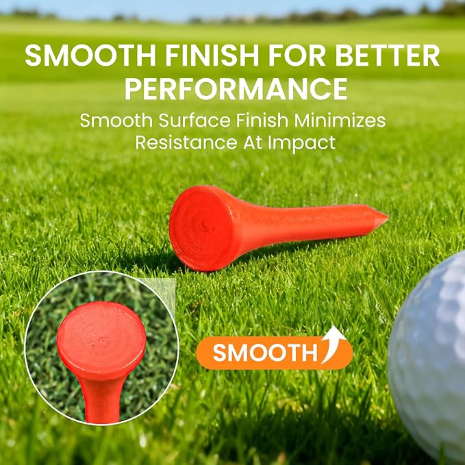 FINGER TEN Short Golf Tees 1 1/2 Inch Wood for Par 3 & Iron Shots Bulk 250/500 Pack, Bamboo Tee for Stable Low-Tee Height in Natural, Red, and USA Flag