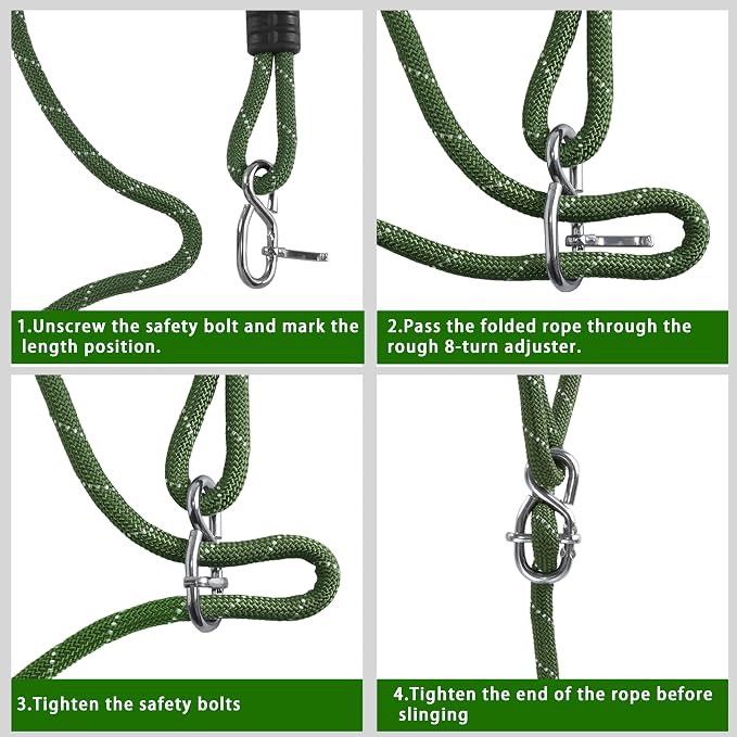 Tree Swing Ropes Heavy Duty,Adjustable Extendable Hammock Hanging Straps for Outdoor Swings Hammock Playground Set Accessories， 5.6Ft(67") of 2Pack, Green