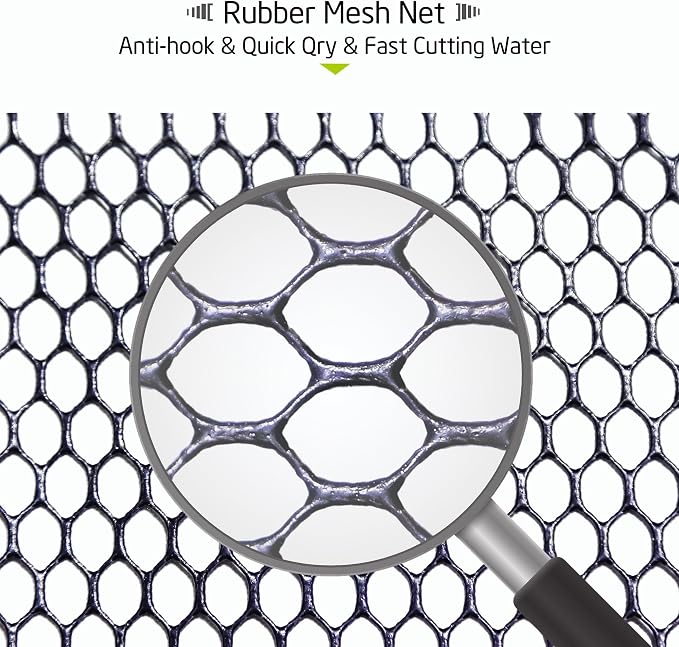 Maykay Carbon Telescopic Fishing Net with Long Handle up-to14ft – Lightweight Rubber Landing Net for High Docks, Piers, Boats, Coastal & Jetty, Collapsible with Carrying Bag