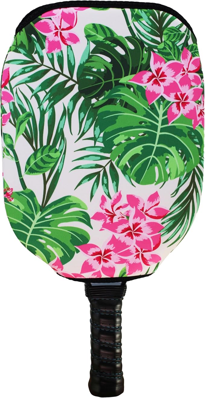 BeeJos Hawaiian Collection: Premium Slip-On Pickleball Paddle Cover-Fits Standard Size Paddles-Zipperless (Paddle not Included)