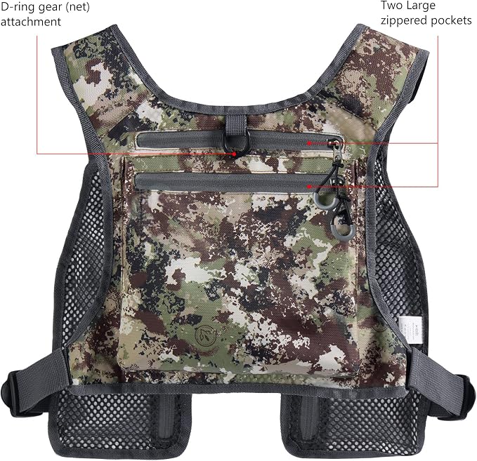 BASSDASH FV08 Ultra Lightweight Fly Fishing Vest for Men and Women Portable Chest Pack