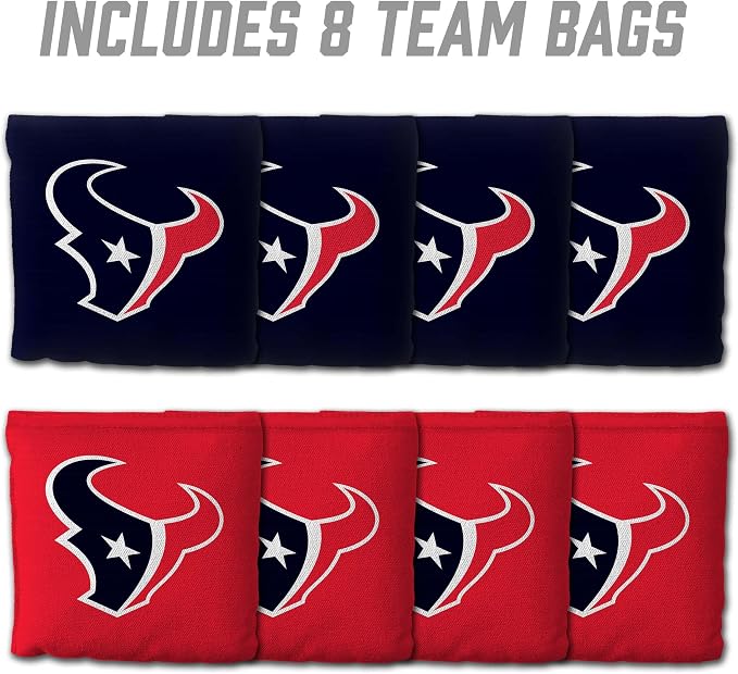 YouTheFan Officially-licensed NFL Set of 8 Cornhole Bags - All Weather Dual Sided Slide & Stop - regulation size