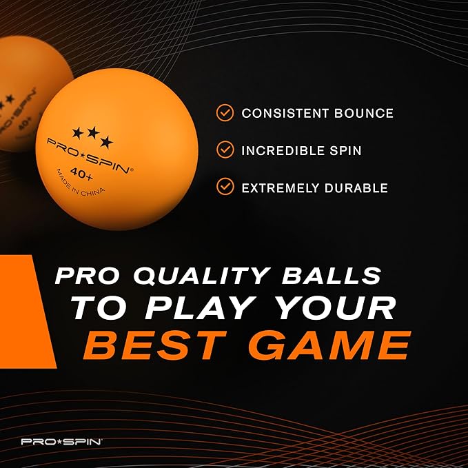 PRO-SPIN Ping Pong Paddles - High-Performance Set with Premium Table Tennis Rackets, 3-Star Ping Pong Balls, Compact Storage Case | Professional Quality Ping Pong Paddle Set | Indoor & Outdoor Games