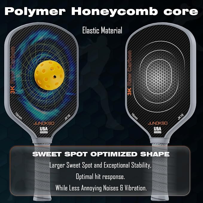 Carbon Fiber Pickleball Paddles USAPA Approved Raw Carbon Frosted