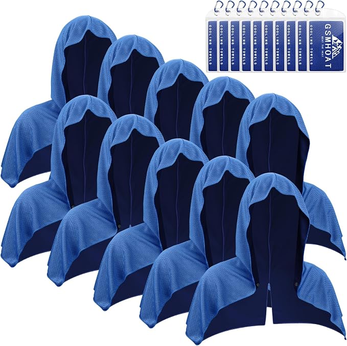 10 PCS Cooling Hoodie Towels, Head Cool Towel for Neck and Face, Sun Protection Cooling Hoodie for Sport, Workout, Gym, Outdoor Work