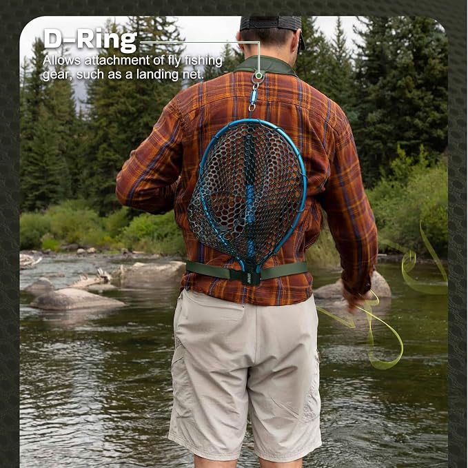 Goture Fly Fishing Chest Pack, Lightweight Chest Pack Tackle Storage Bag, Fly Fishing Bag with Adjustable Padded Neck Strap and Waist Strap, Hard Shell Front Pocket, Water Bottle Pouch, Gifts for Men