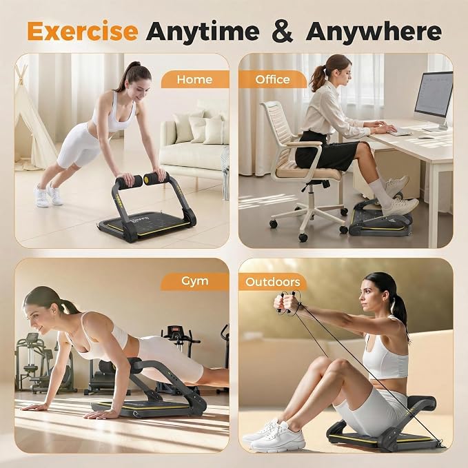 ZIWWVY Foldable Ab Machine for Home Gym Core Workout | Foldable & Space-Saving,330lb Max Load, 4-Level Intensity, Premium Comfort, Home Gym Essential