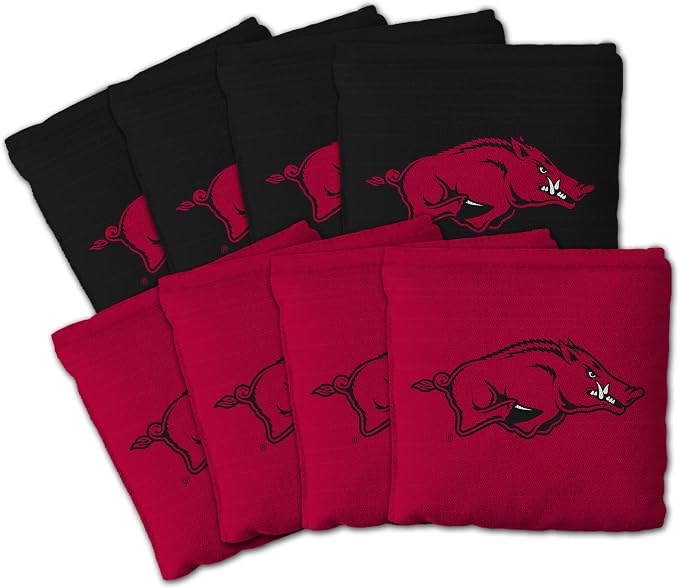 YouTheFan Officially-Licensed NCAA Set of 8 Cornhole Bags - All Weather Dual Sided Slide & Stop - Regulation Size with Carry case
