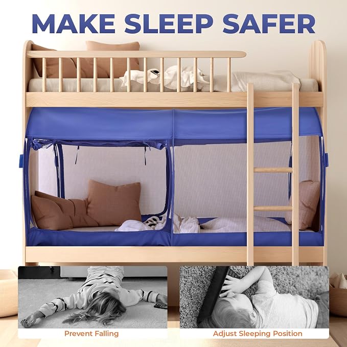 Alvantor® Mosquito Net Bed Canopy Bed Tents Dream Tents Privacy Space Full Size Sleeping Tents Indoor Pop Up Portable Frame Breathable Cottage Navy (Mattress Not Included)