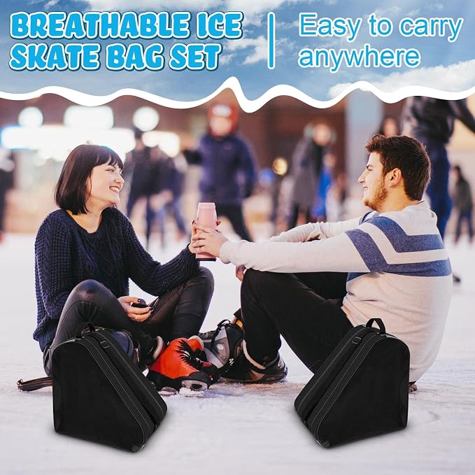 Liliful 8 Pcs Skate Guards Skate Blade Protector Covers Towel Ice Inline Bag Set Ice Guards for Adult Hockey Winter Supply