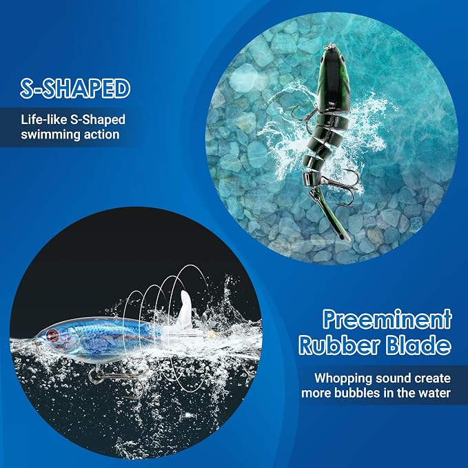 Fishing Lures Tackle Box Bass Kit,Saltwater & Freshwater Baits Set | 1.Bionic Swimbait and spinnerbaits 2.Suitable for beginners and gifts for kids 3.experiment with different techniques