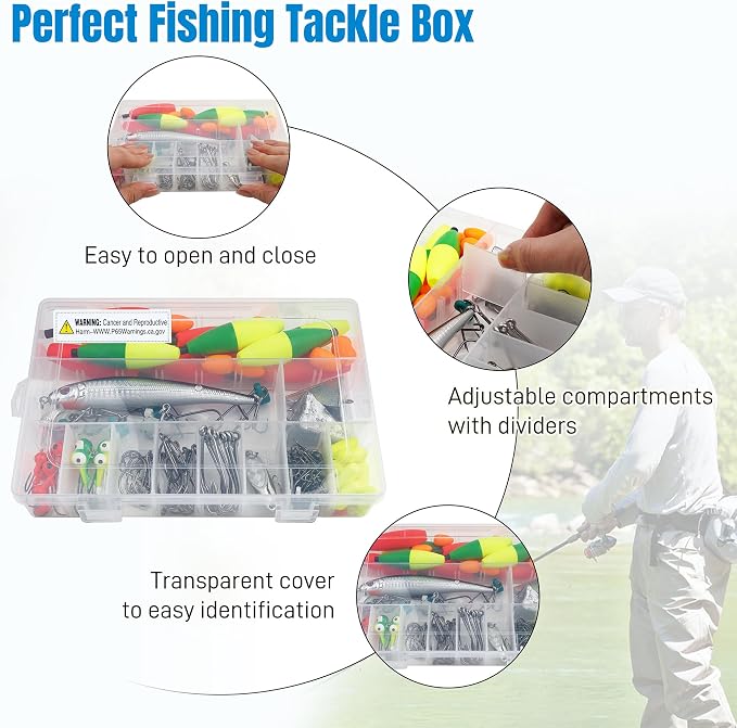 Surf Fishing Tackle Kit,187pcs Saltwater Fishing Gear Catfish Rig Pompano Rigs Fish Finder Rig Hard Bait Lures Circle Hook Sinker Leader Weights Barrel Swivel Duo Lock Snaps Ocean Tackle Accessories