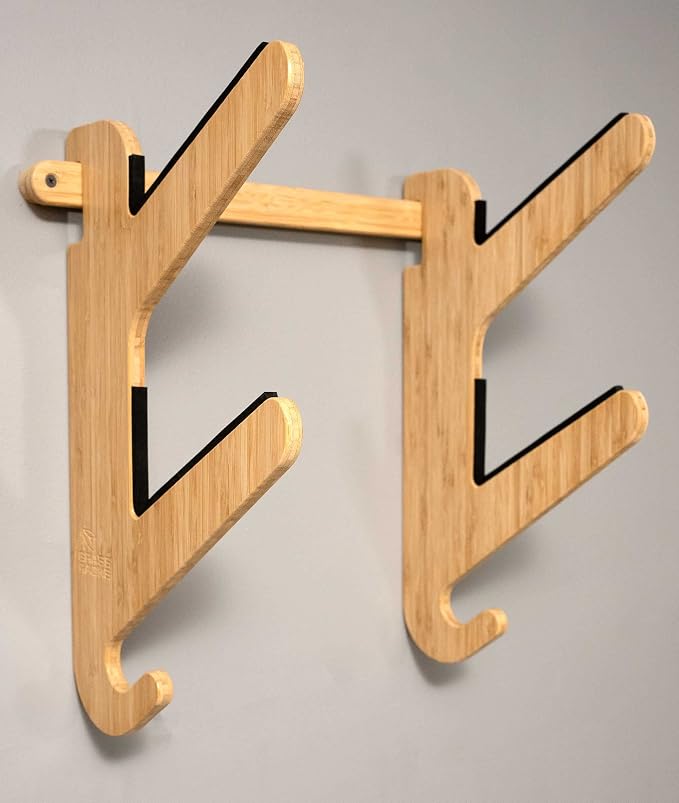 Grassracks Bamboo & Birch Snowboard Rack and Skateboard Rack - Moloka`i Series Snowboard Wall Mount