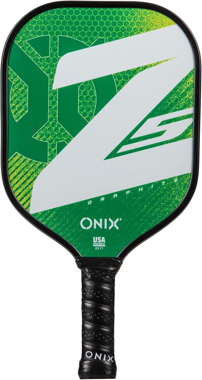 Onix Graphite MOD Z5 Carbon Fiber Pickleball Paddle with Wide-Body Shape. Honeycomb Core, Graphite Face & Cushion Comfort Pickleball Paddle Grip