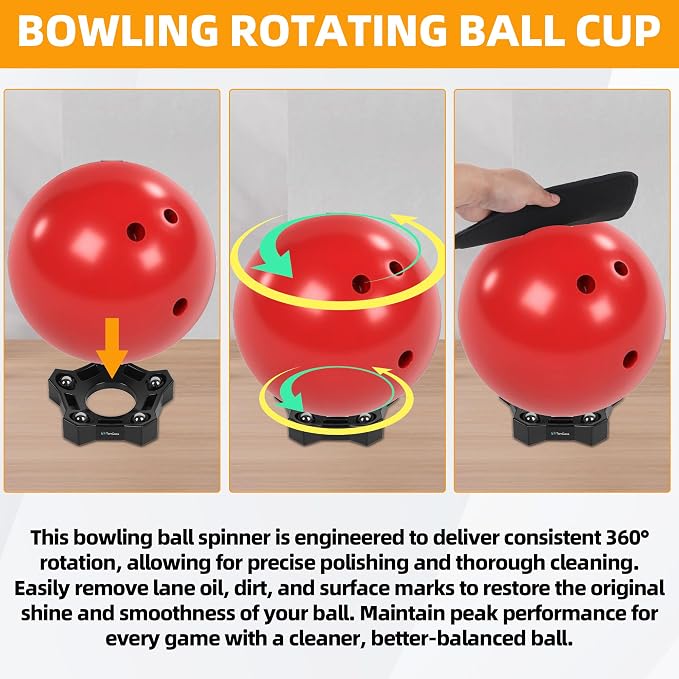 TonGass Bowling Basics Accessories Set, Microfiber Bowling Ball Seesaw Towel Set, Bowlings Cleaner Spray and Thumb Saver Protector (Right) Kit, Bowlings Rotating Ball Cup and Shoe Slider Sets